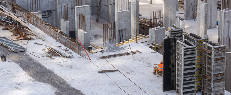Construction worker at construction site. High quality photo